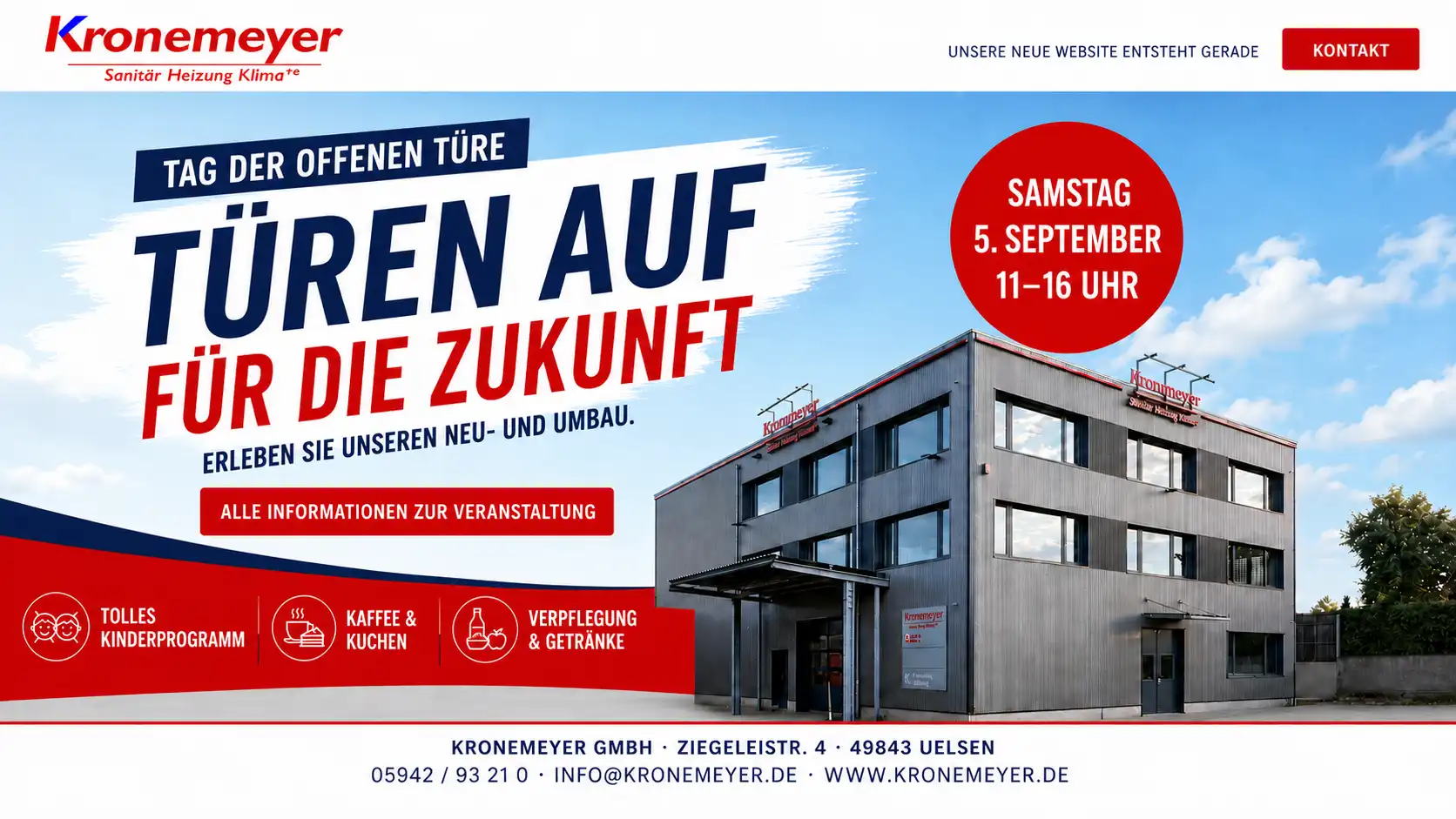 Tag der offenen Tür bei Kronemeyer am Samstag, 5. September, von 11 bis 16 Uhr am Firmenstandort in Uelsen